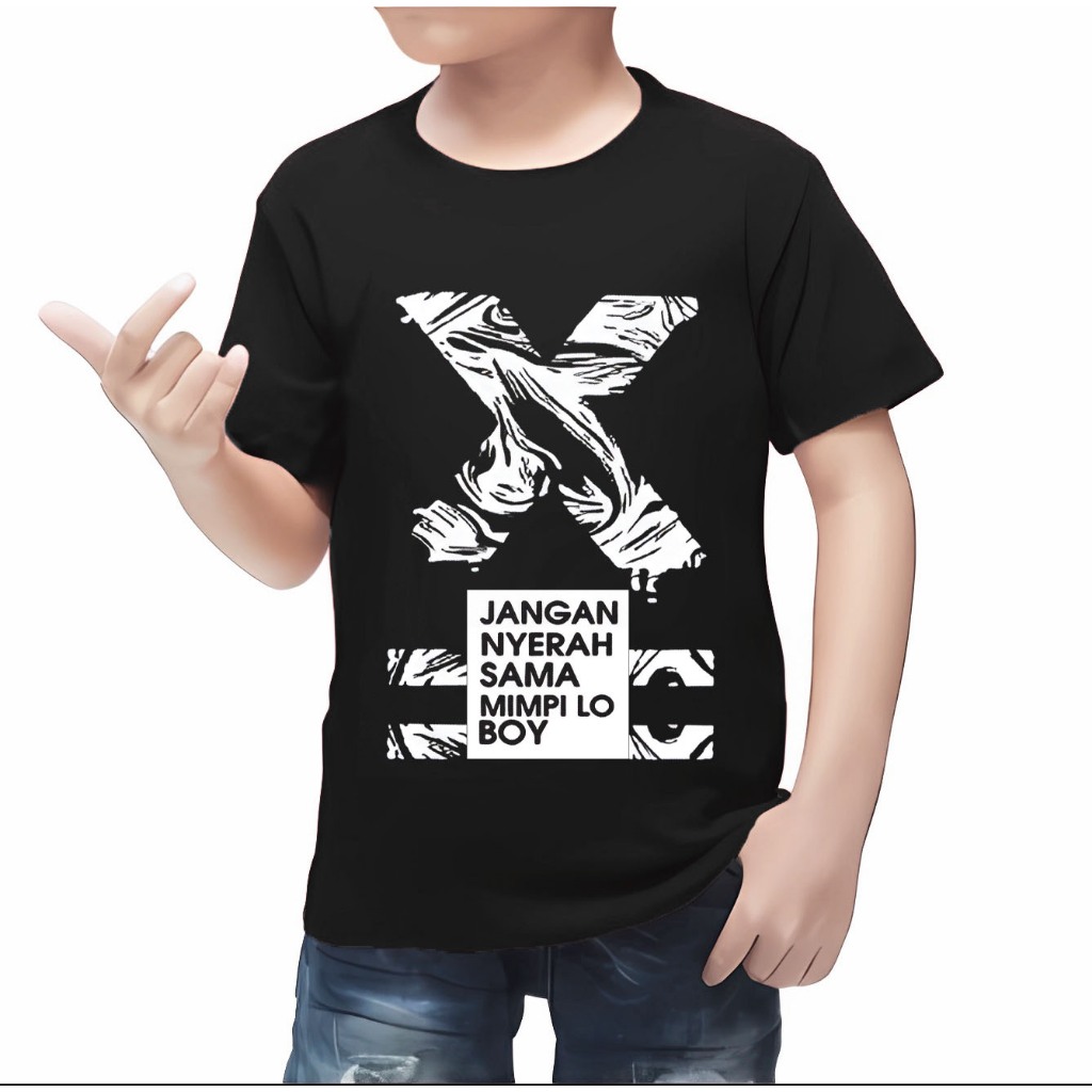 KAOS ATASAN ANAK LAKI LAKI YOGS JANGAN NYERAH BAJU ANAK LENGAN PENDEK KEREN
