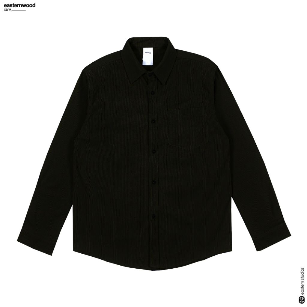 Easternwood Kemeja Corduroy Lengan Panjang Kemeja Pria Corduroy Polos