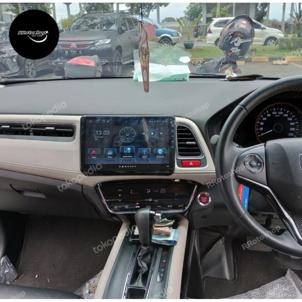 Head Unit Tape Android Mobil Honda HRV 9 Inch Double Din Headunit 4 GB