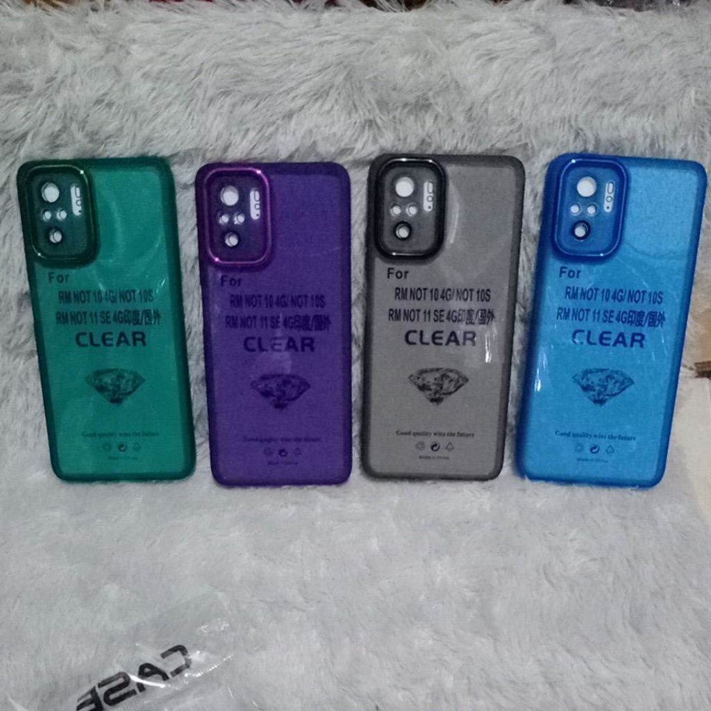 Softcase Casing REDMI NOTE 10 4G NOTE 10S NOT 11SE Shining transparan pelindung belakang hp plus len