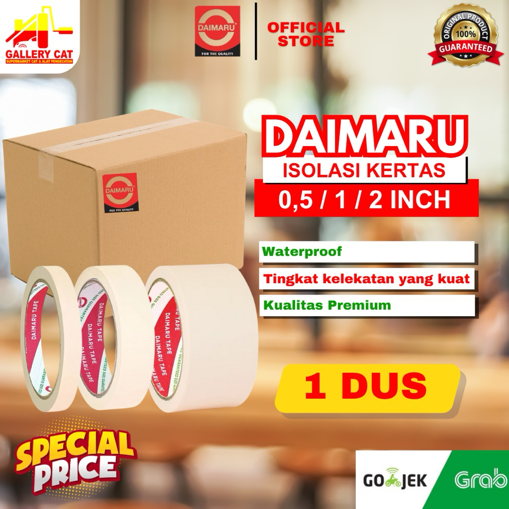 

Semua Ukuran! Daimaru Masking Tape Lakban Kertas 0,5 / 1 / 2 Inch