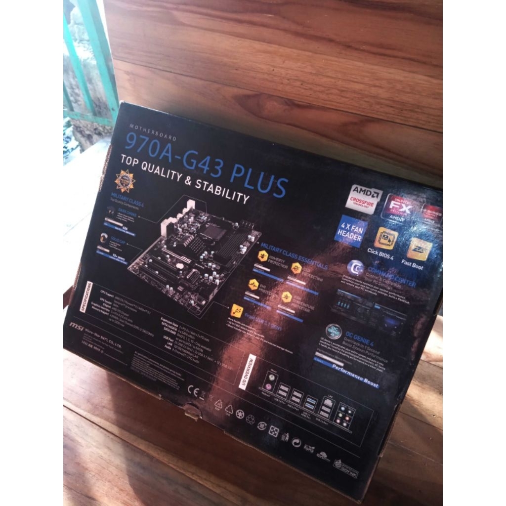 Motherboard MSI 970A G43+ DDR3 AM3+s (udah termasuk) AMD FX VISHERA 8320 E