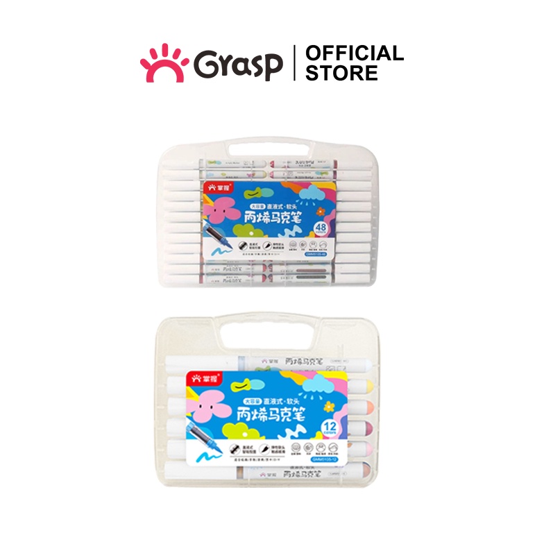 

KODE W19O GRASP Marker Acrylic Pen 12243648 Warna Spidol Warna Brush Lentur Sketsa Seni MW3