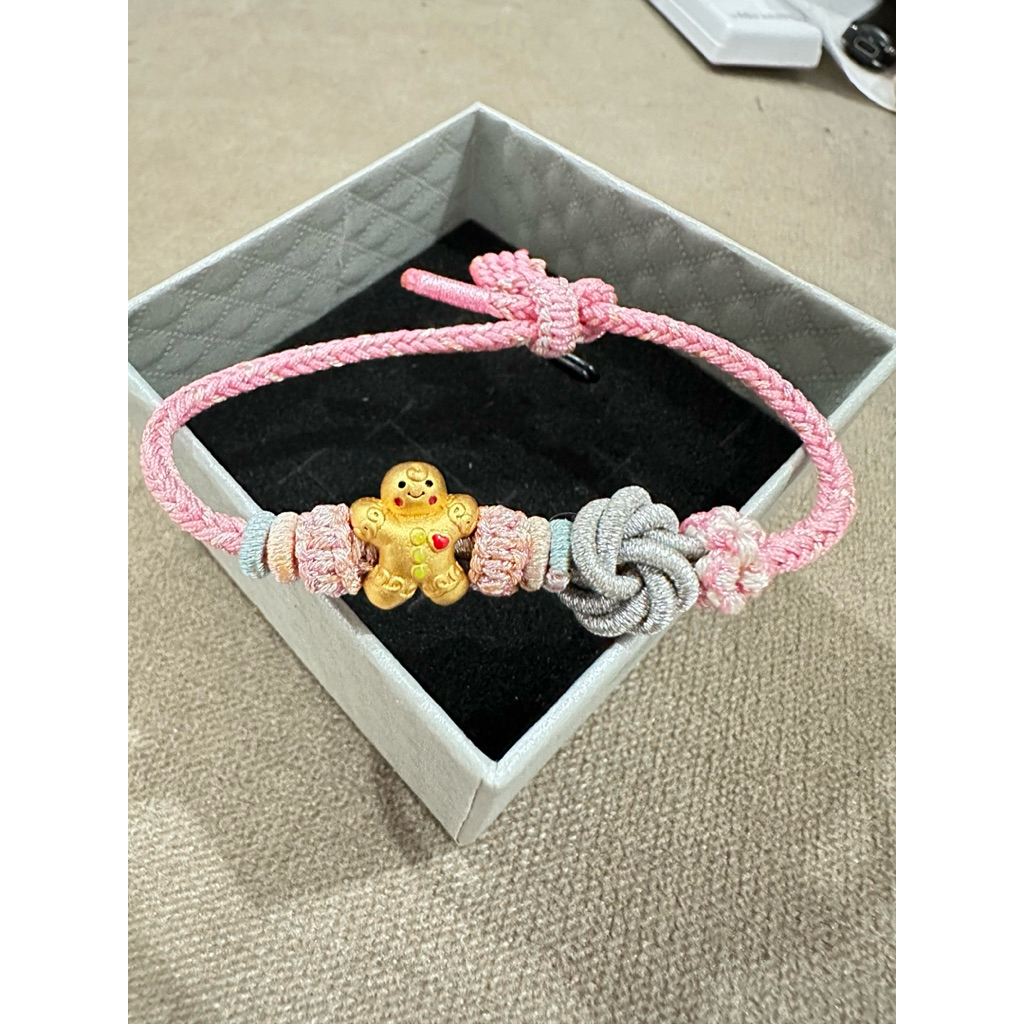 gelang tali rajut charm import seperti emas 999