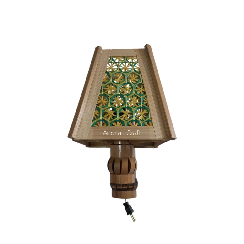 Kap lampu minimalis aesthetic/lampion bambu/kap lampu tempel dinding