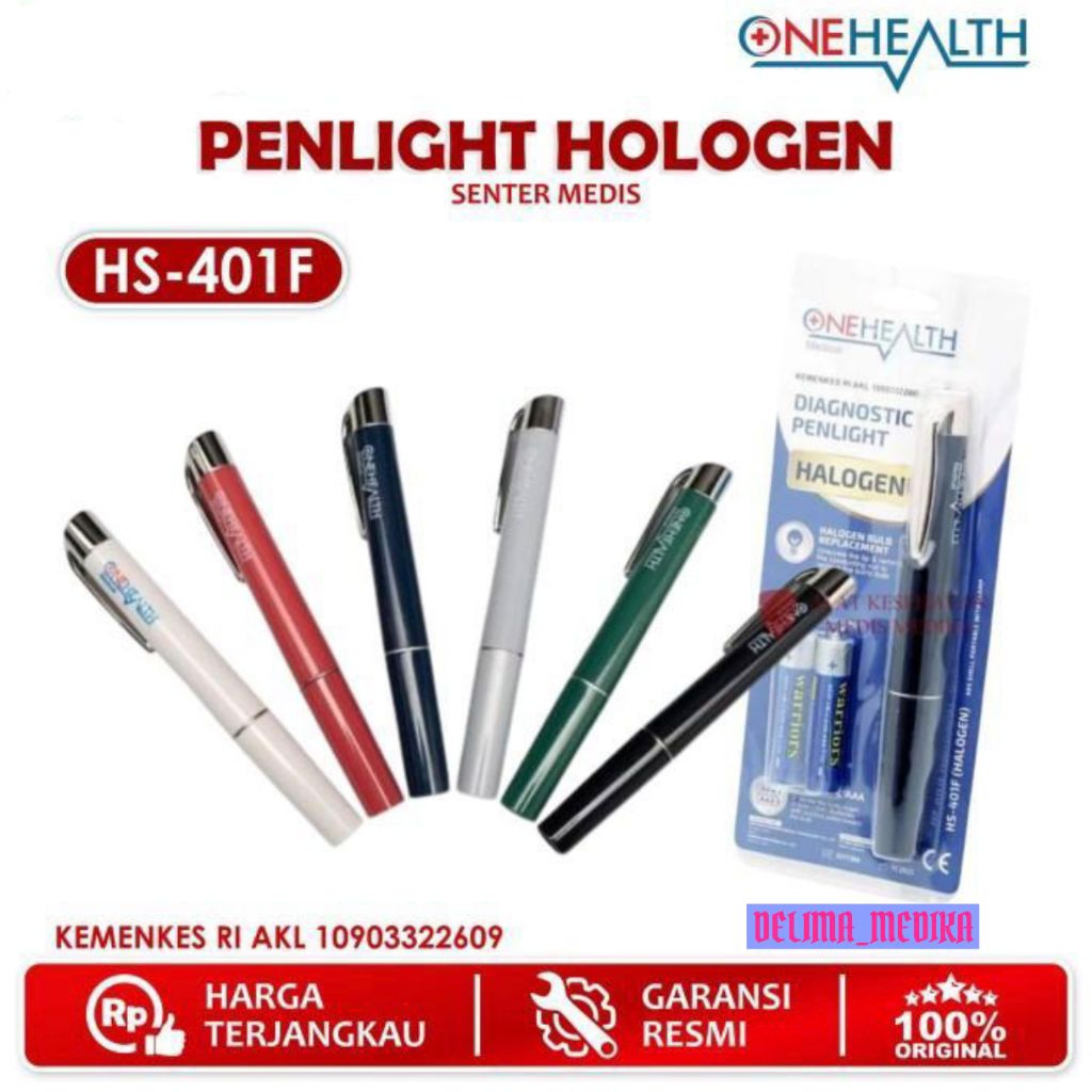 Penlight Halogen Onehealt Hs-401F / Senter Medis Halogen Lampu Kuning Onehealt
