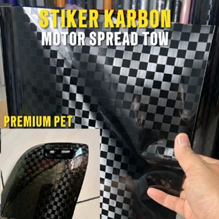 STICKER KARBON 8D SPREADTOW-STICKER KARBON CATUR PREMIUM PET-SKOTLET KARBON GLOSSY  MOTOR MOBIL