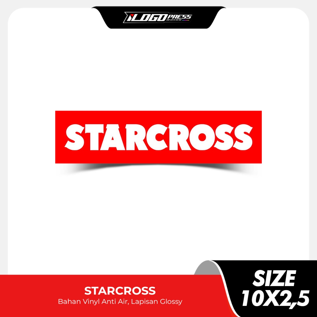 

STARCROSS - Stiker Distro Clothing Brand Bahan Vinyl Premium Anti Air Glossy