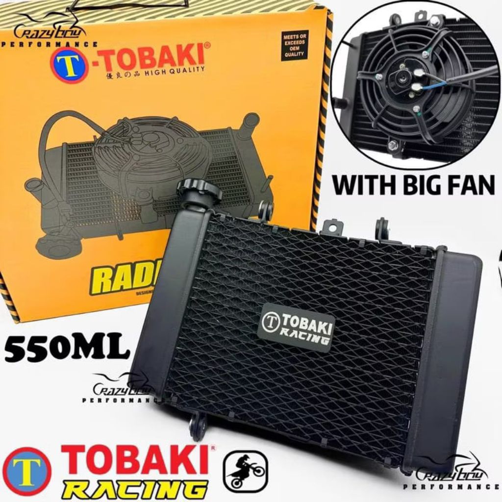 RADIATOR MX KING 550ML TOBAKI RACING WITH BIG FAN 5.5 INCH