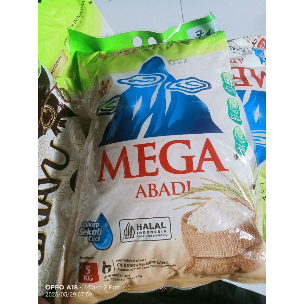 

Beras 5kg Mega abadi