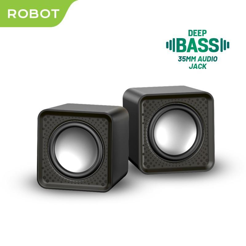 ROBOT RS260 Speaker Komputer Deep Bass 35mm USB Jack Portable Mini Speaker for Gaming