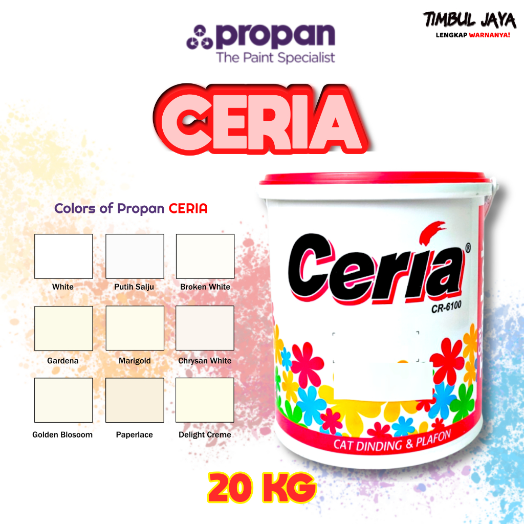 CERIA Cat Tembok Propan 20kg / Cat Tembok Rumah Interior Kamar Ruang Tamu / Cat Tembok Ember Besar