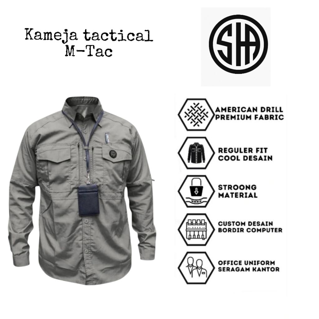 Kemeja tactical american drill lengan panjang PDH outdoor kualitas premium