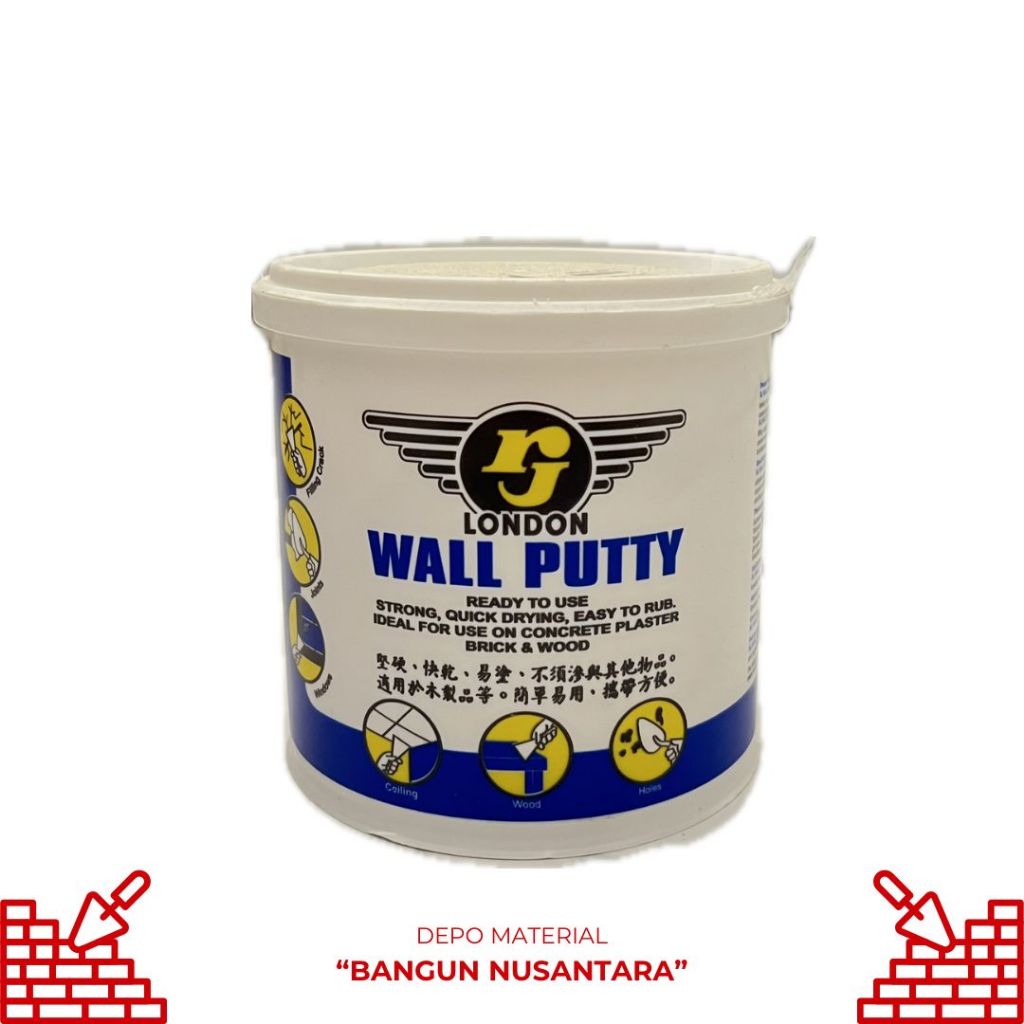 RJ London Wall Putty 1kg 1000gr / Rj Wall Putty