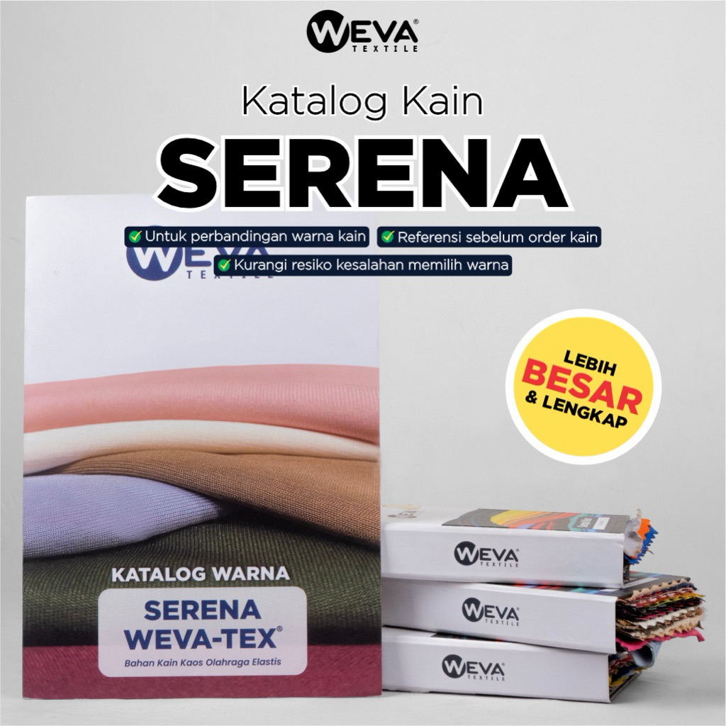 Buku Katalog Kain Jersey SERENA WEVATEX Warna Jenis Premium Bahan Outfit Olahraga Elastis