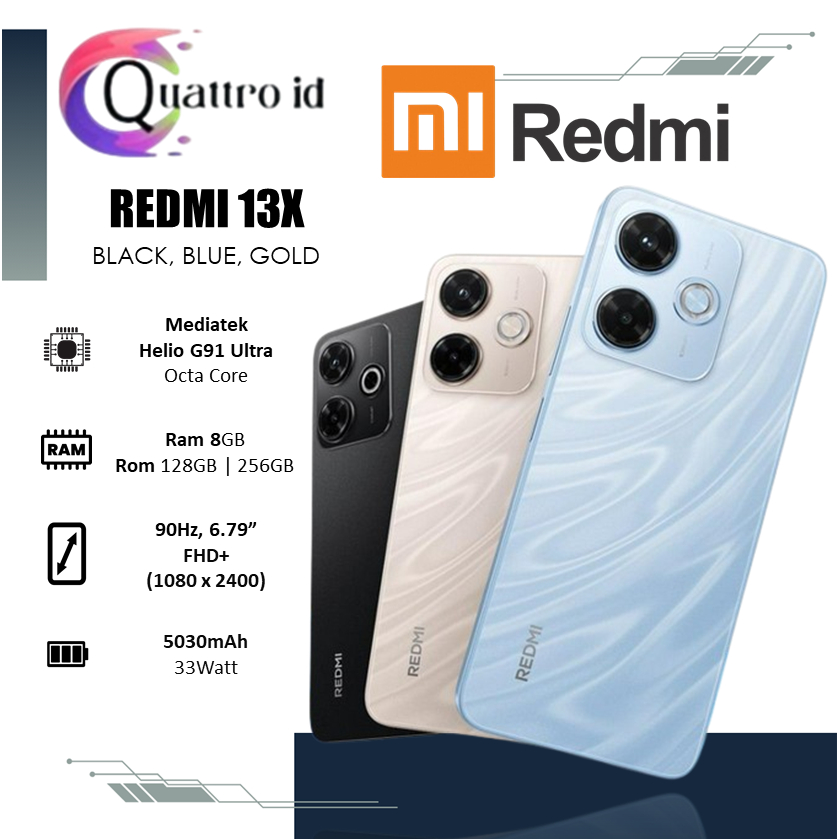handphone Xiaomi Redmi 13X 8GB/128GB | 8GB/256GB NFC | | Garansi Resmi