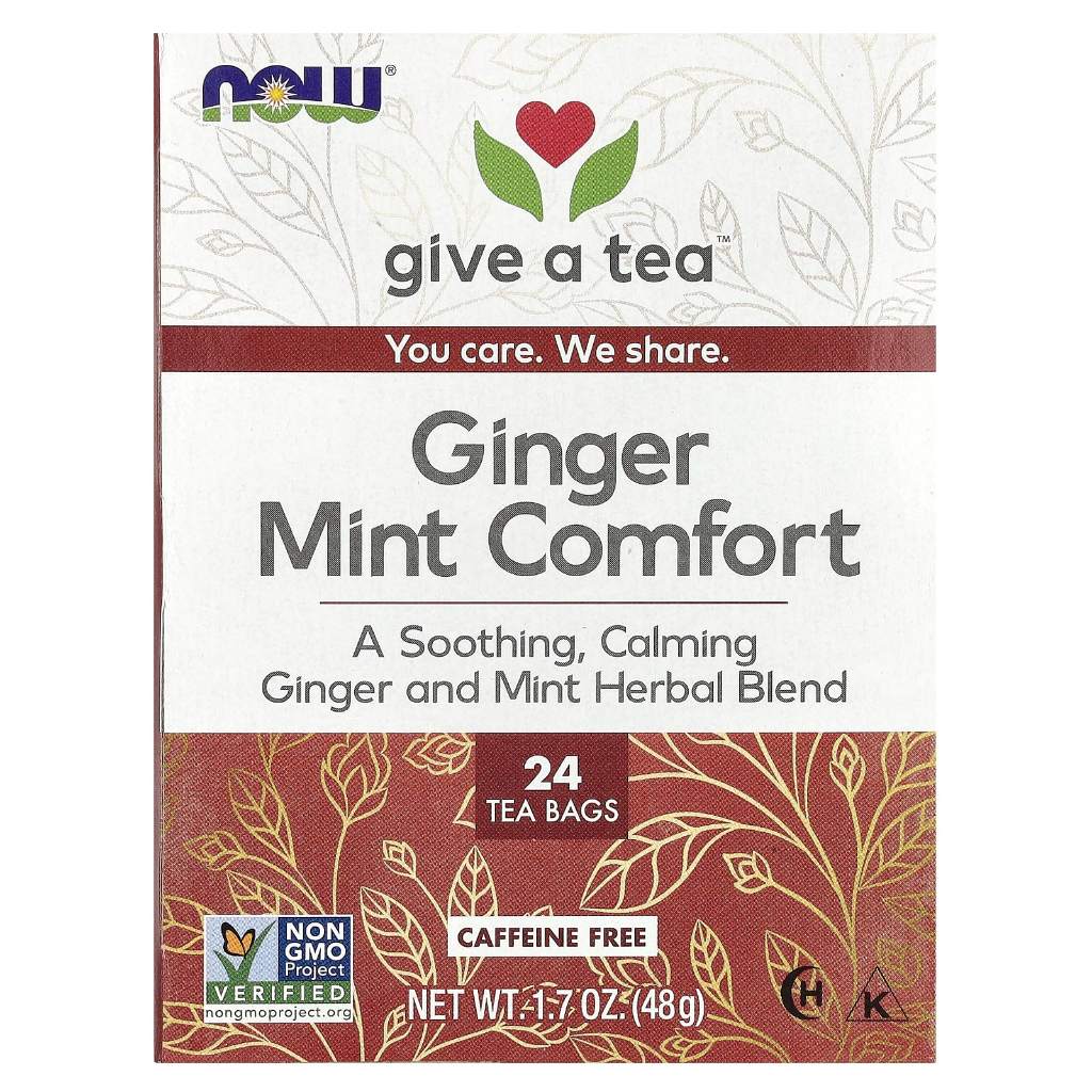 

NOW Foods Ginger Mint Comfort Caffeine Free 24 Tea Bags