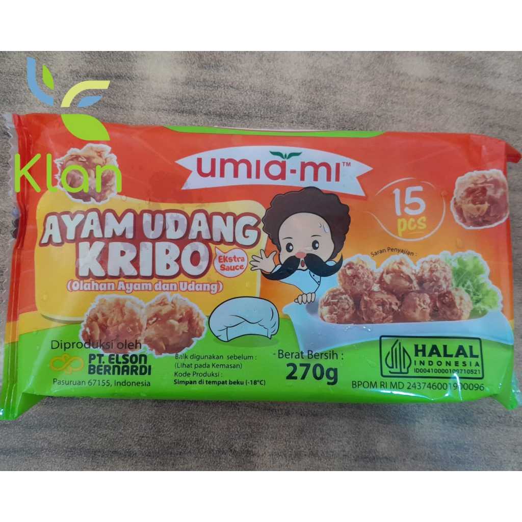 

UMIAMI AYAM UDANG KRIBO ISI 15PCS EXTRA SAUCE/ OLAHAN AYAM UDANG GORENG 270GR/ CAMILAN GORENGAN