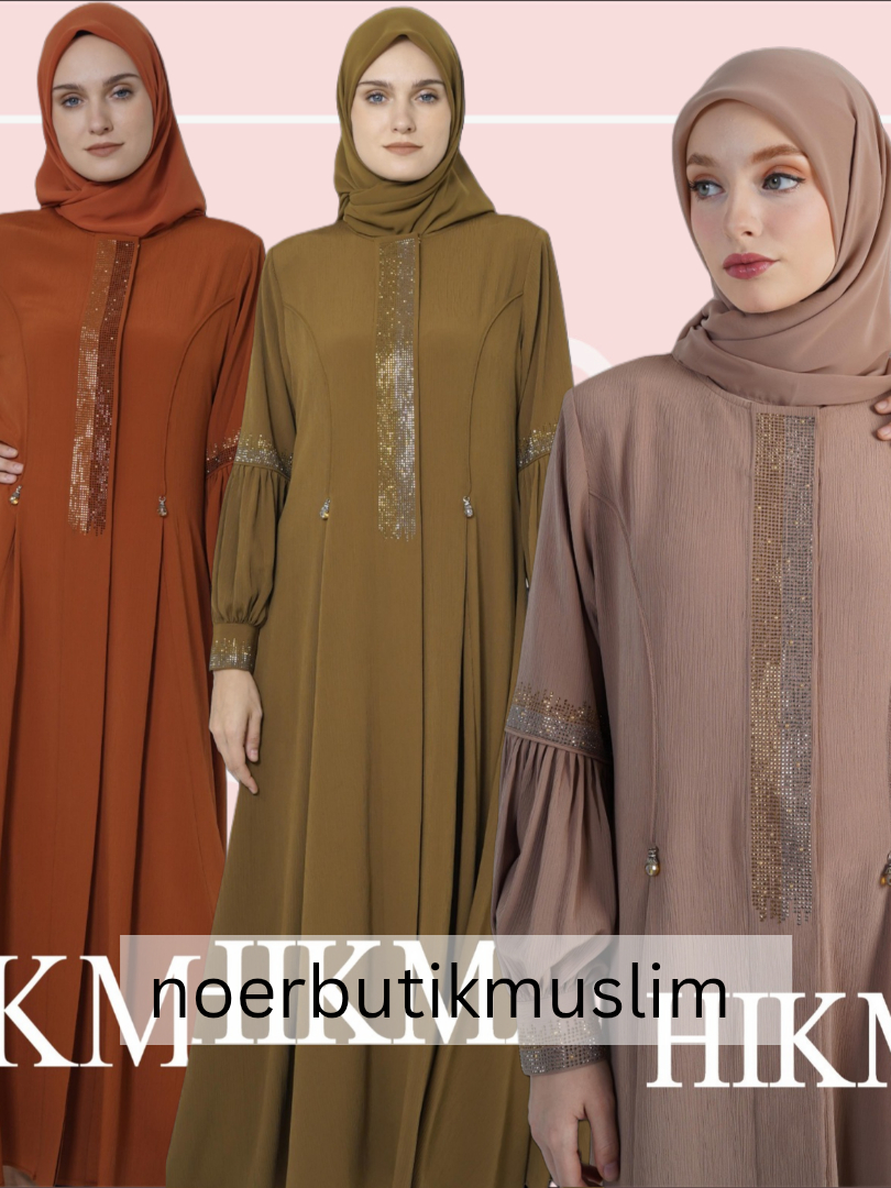 Hikmat fashion original A8478 Abaya Hikmat Terbaru 2024 Ori noerbutikmuslim
