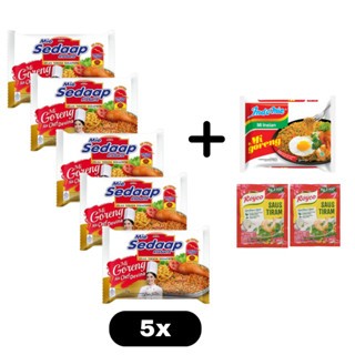 

5PCS MIE SEDAAP GORENG CHEF DEVINA GRATIS INDOMIE GORENG 1PCS + ROYCO SAUS TIRAM 2PCS
