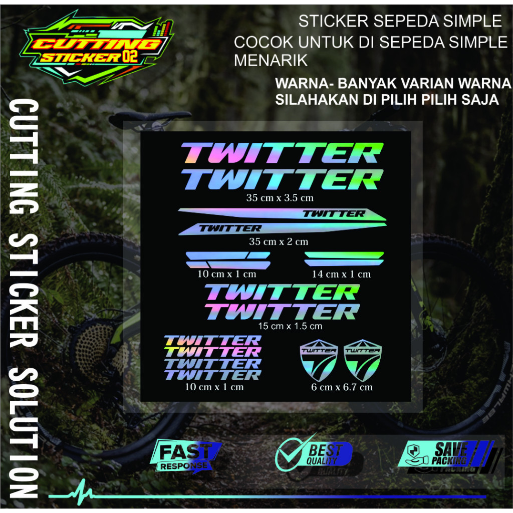 Decal Bike Twitter Sticker Sepeda Balap Cutting