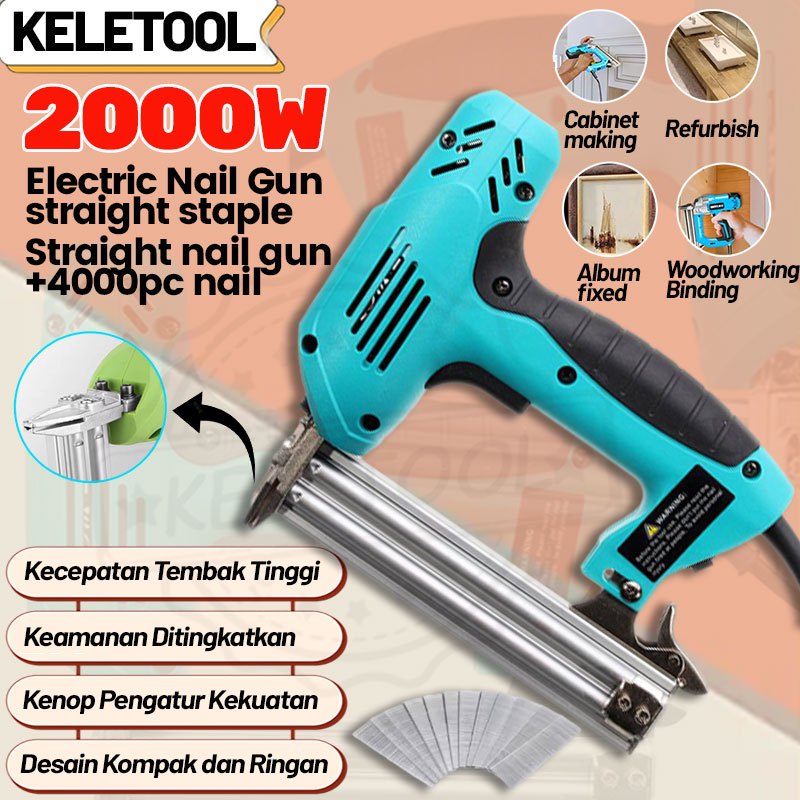 Mesin Air Nail Gun Nailer Alat Paku Tembak Stapler Staples Angin Staples Paku Tembak Listrik Electri