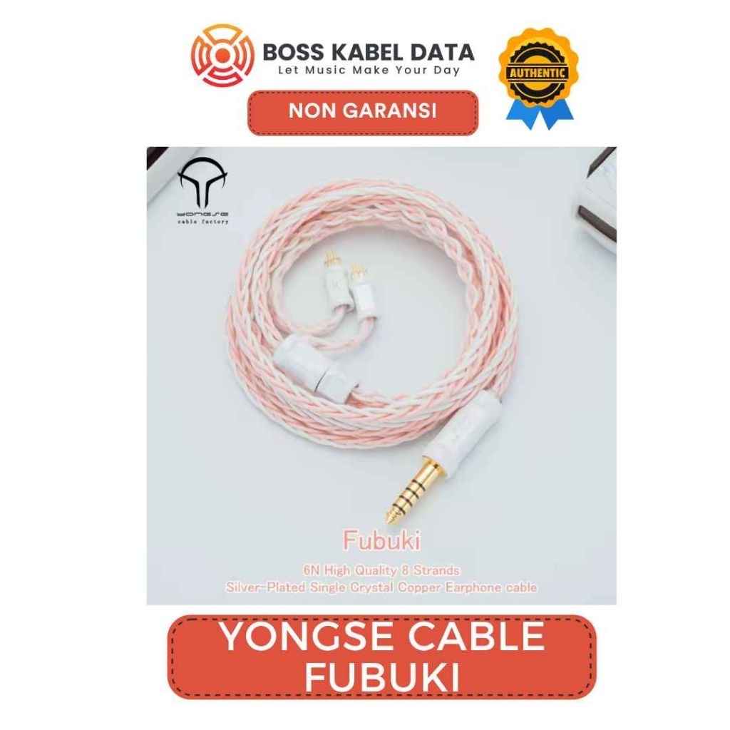 YONGSE Fubuki 6N High Quality 8 Strands Silver Plated Single Crystal Copper Earphone cable