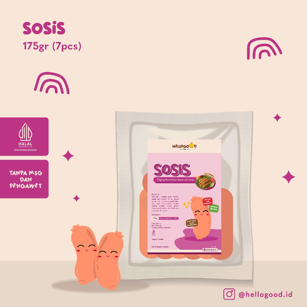 

HELLOGOOD Sosis Ayam Sapi - Frozen Food No MSG