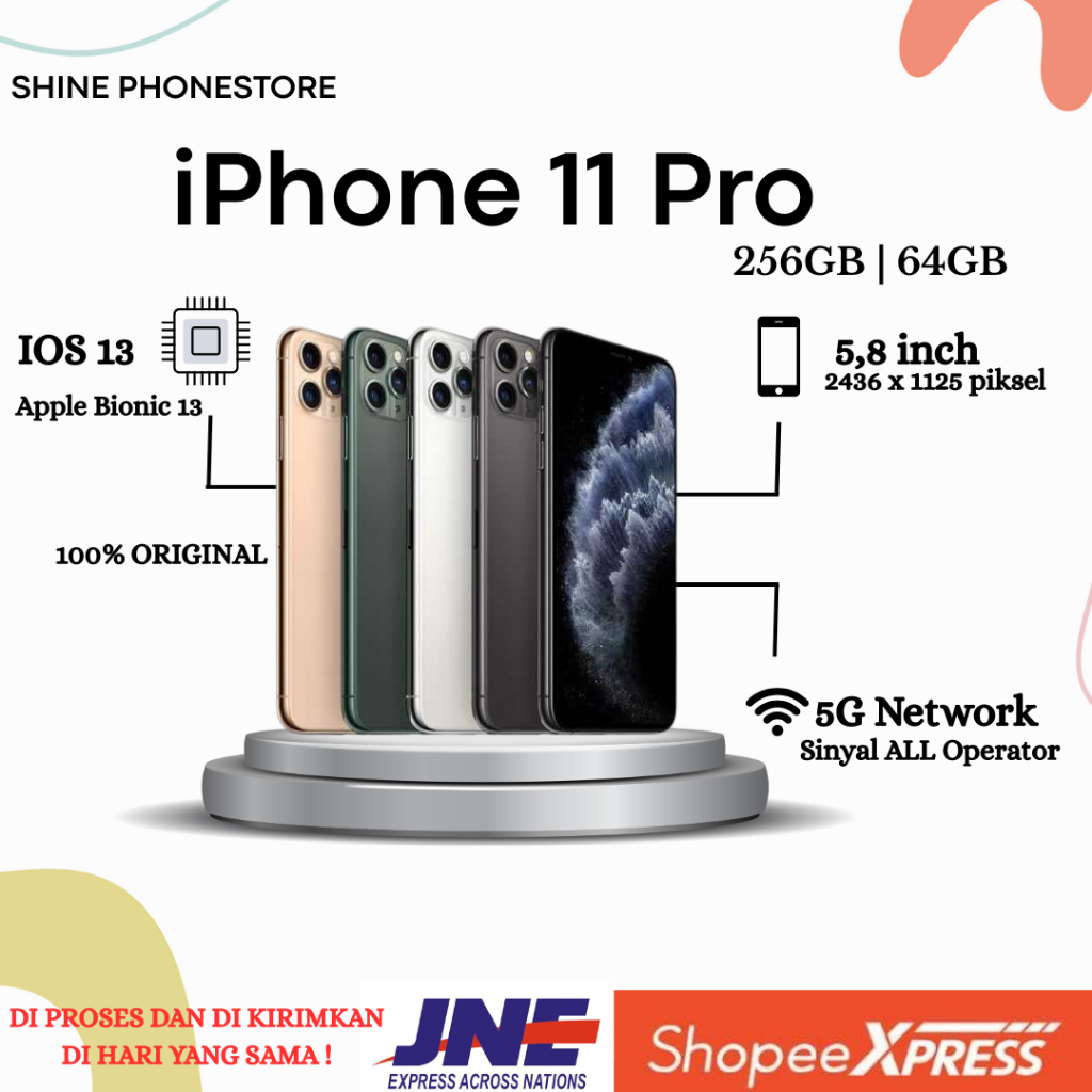 iPhone 11 Pro 256GB/64GB Bekas Original Fullset Second Like New 100% Second Ori