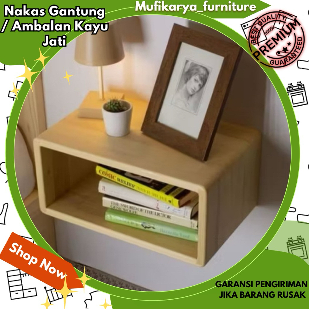 Ambalan Kayu Jati /Nakas Gantung 30X50X20 /Nakas Costum