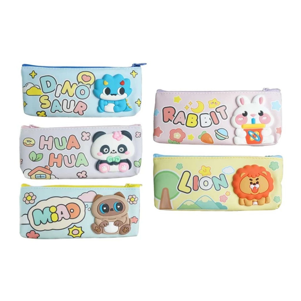 

COSMIC ZOO - TEMPAT PENSIL / KOTAK PENSIL KULIT RESLETING / PENCIL CASE KULIT KM-0081-1 KARAKTER GAMBAR TIMBUL SLETING
