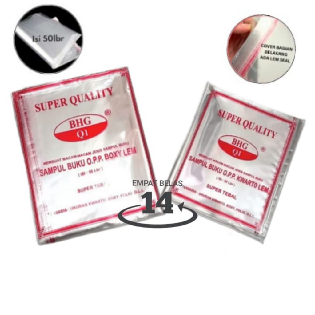 

1 Pak Sampul Plastik Opp Lem Buku Sidu Kwarto Dan Boxy Campus ( Isi 50 Lembar )