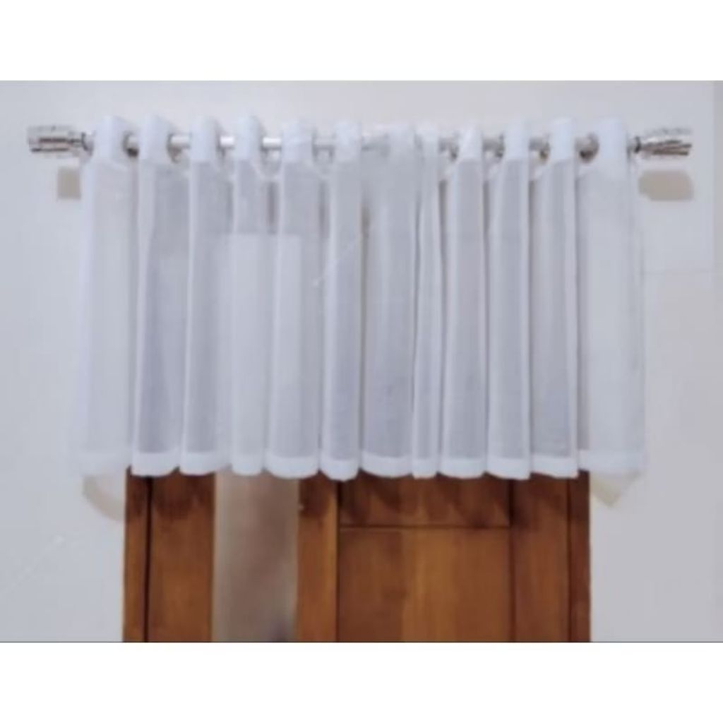 PONI VITRASE GORDEN SMOKRING LEBAR 130 CM TINGGI 50 CM HARGA PERLEMBAR VITRASE PUTIH POLOS PONI
