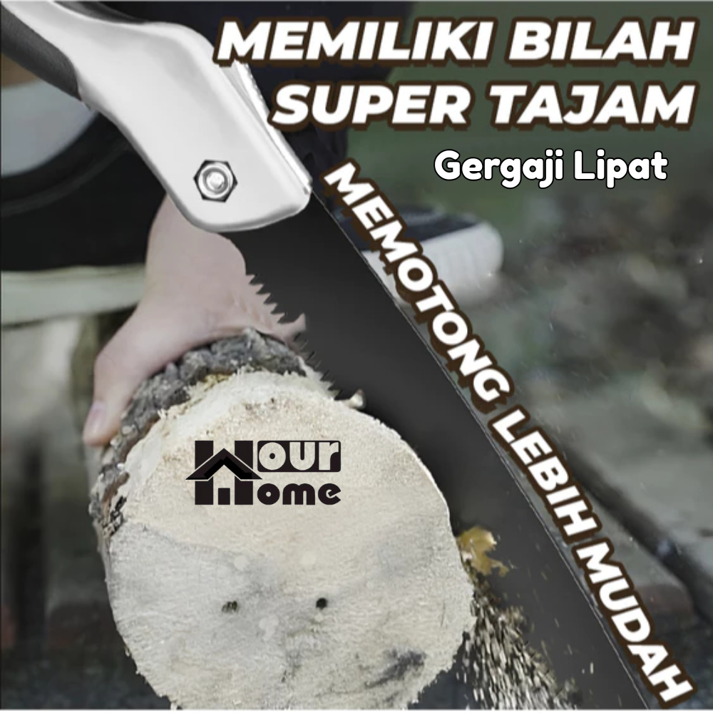 Gergaji Lipat Gergaji Pohon Kayu Gergaji  Baja Keras Folding Hand Saw Portable