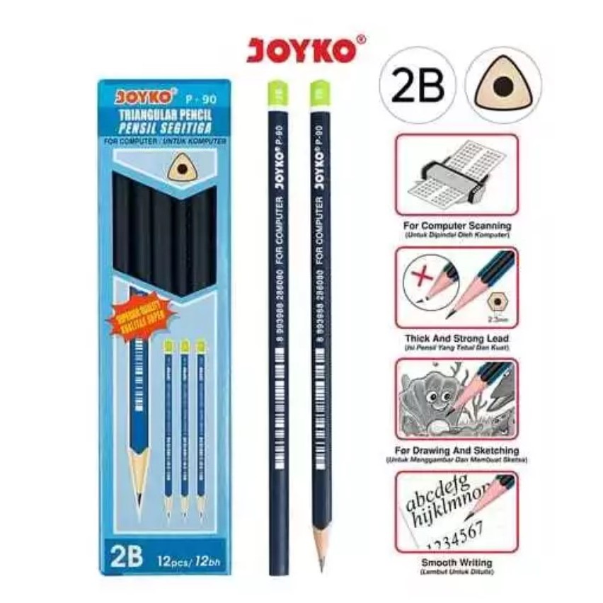 

(1PACK=12PCS) Pensil 2B P-90 Joyko / Pensil 2b