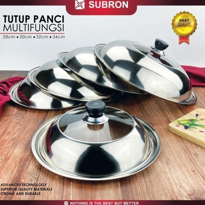 Subron Tutup Wajan Panci Multifungsi Kombinasi Stainless Kaca 34 cm