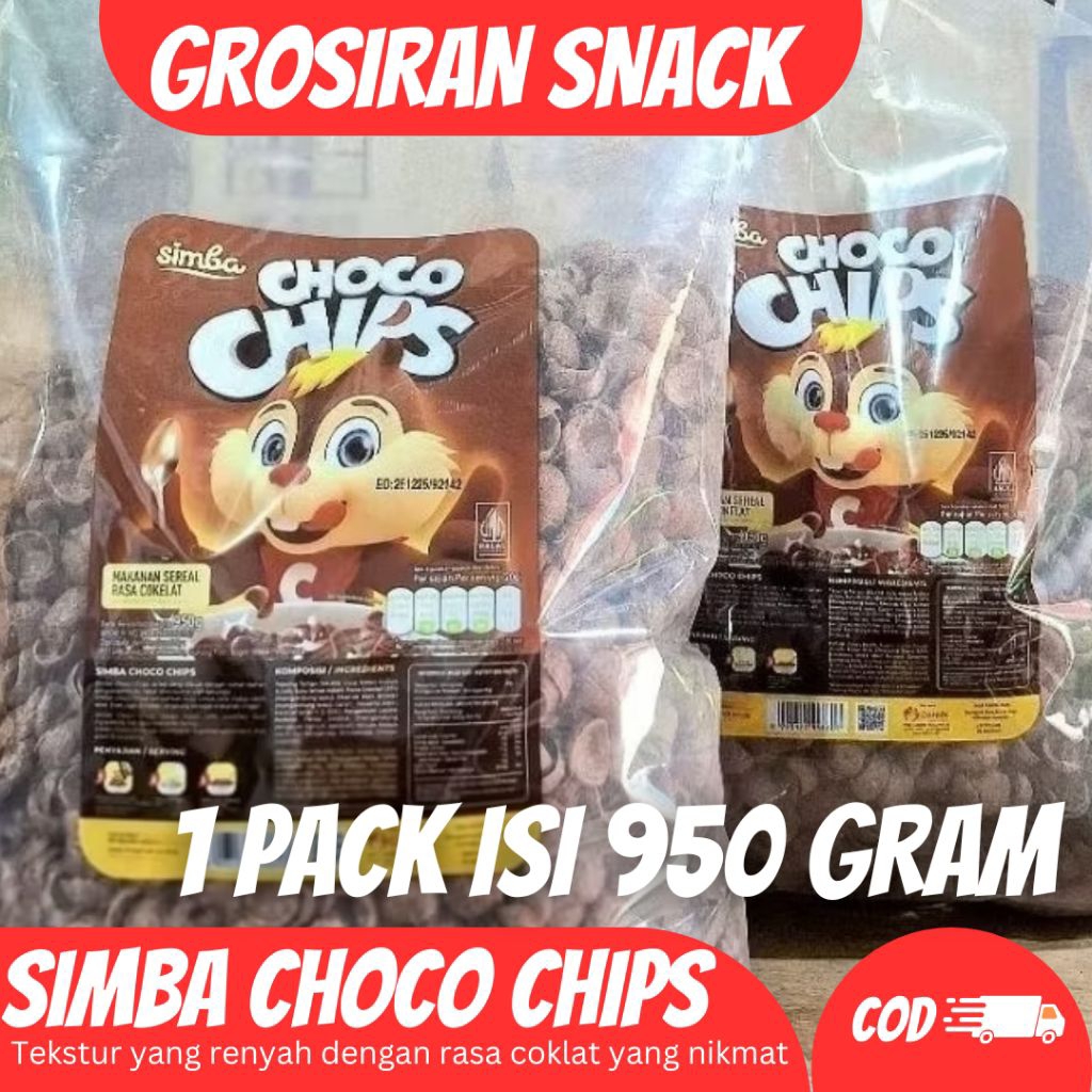 

(1 PACK isi 950 GRAM) SIMBA CHOCO CHIPS / KOKO KRUNCH