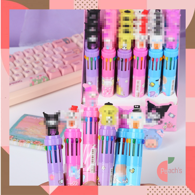 

PEACHs - S5685 Fleksibilitas dan Gaya dalam Satu Pena Pulpen Gel Mekanik 10 Warna