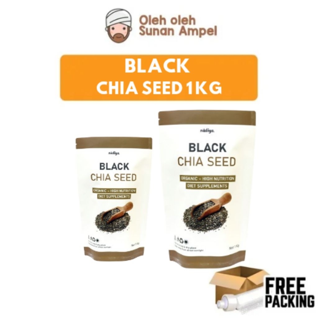 

NADIYA BLACK CHIA SEED 1 KG KEMASAN PREMIUM Asli Organic High Nutrition Menjaga Kesehatan Tubuh