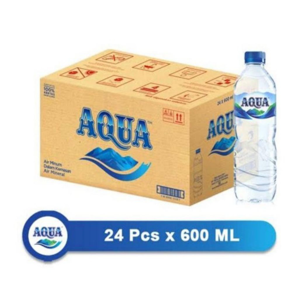 

AQUA Air Mineral Botol / Air Mineral 600ml 1 Dus isi 24 botol