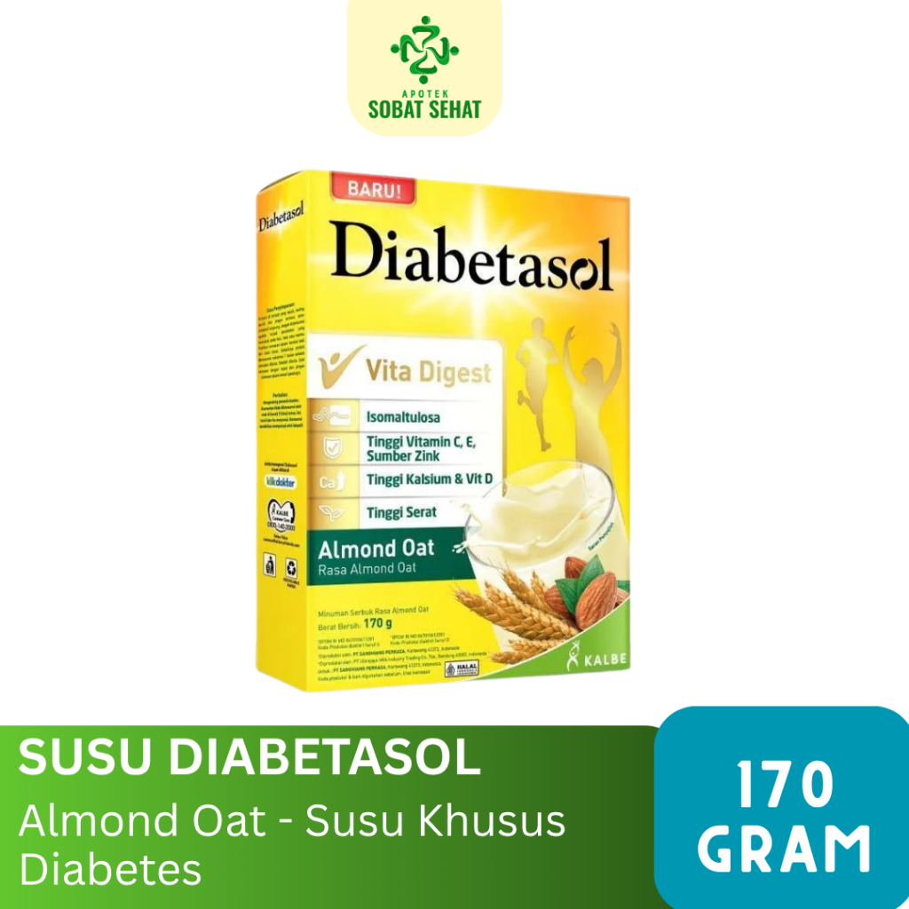 

Diabetasol Susu Rasa Almond 170 Gram - Nutrisi Khusus Untuk Penderita Diabetes