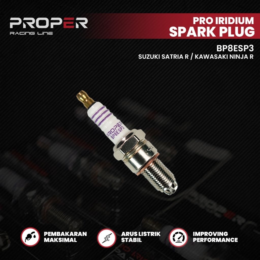 BUSI PROPER MOTOR SATRIA R KAWASAKI NINJA R SPARK PLUG BUSI MOTOR PRO IRIDIUM-BP8ESP3