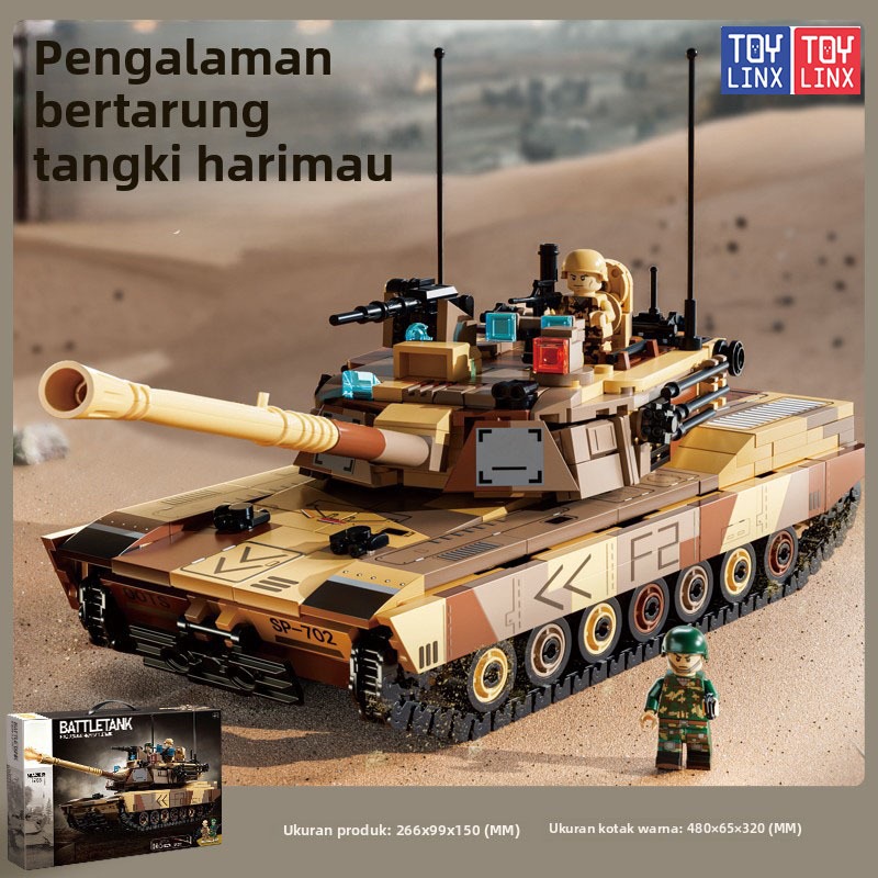Tank Inersia Mainan Mobil Tank Batu Bangun Partikel Kecil Toy Bricks Mainan Pendidikan Hadiah