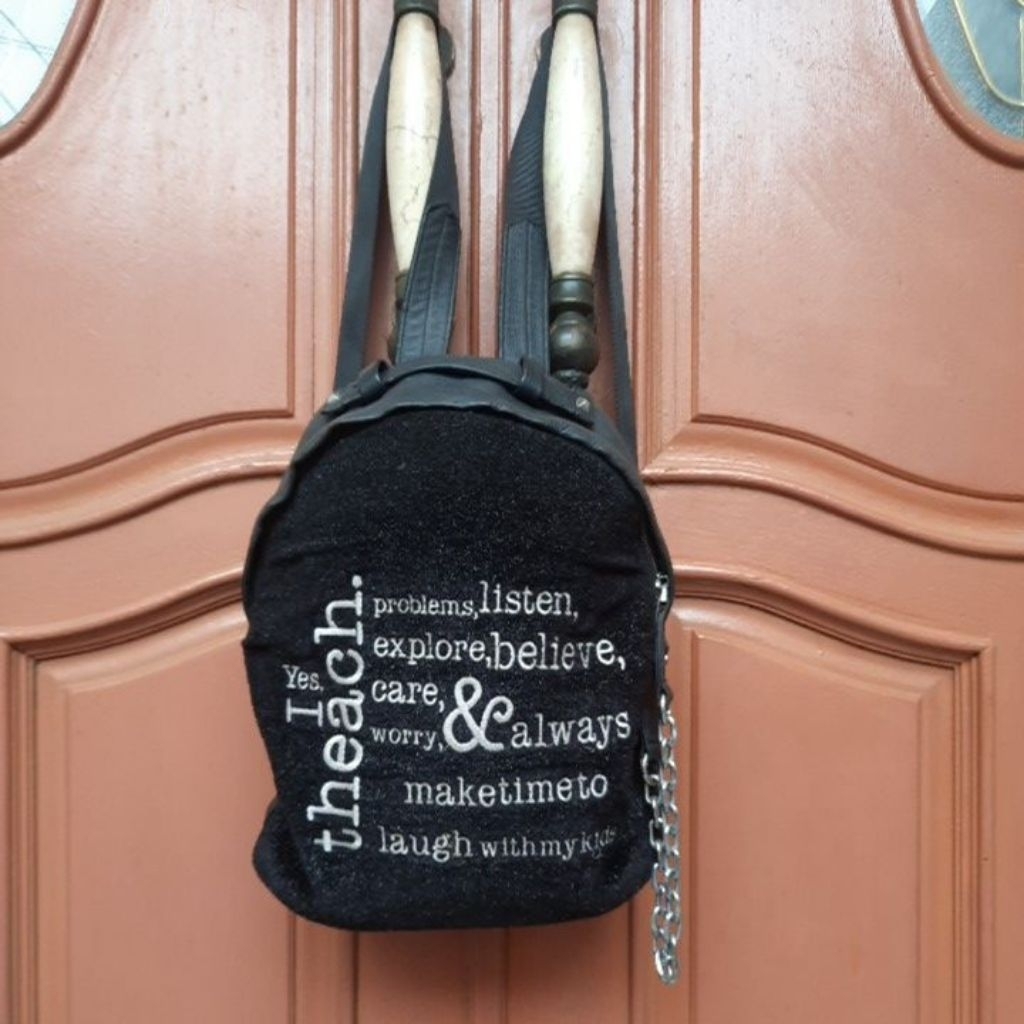 Tas PL Kulit Sapi Asli Ransel Hitam