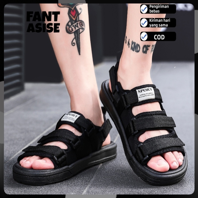 FANTASISE - Sandal Sandal karet Pria sandal gunung pria karet Anti slip dan anti air Sandal karet el