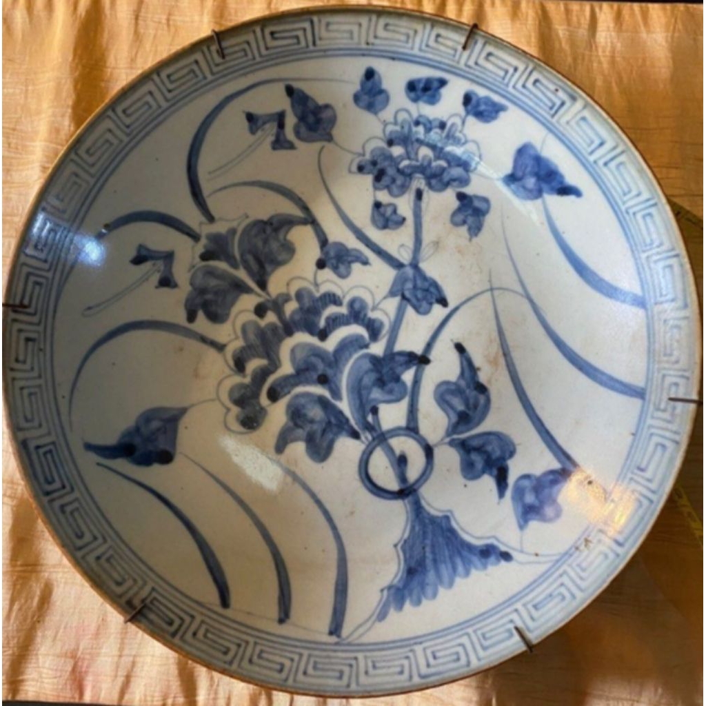 PIRING PORSELEN KUNO ANTIK UKURAN 25 CM DINASTI QING BARANG ASLI MULUS