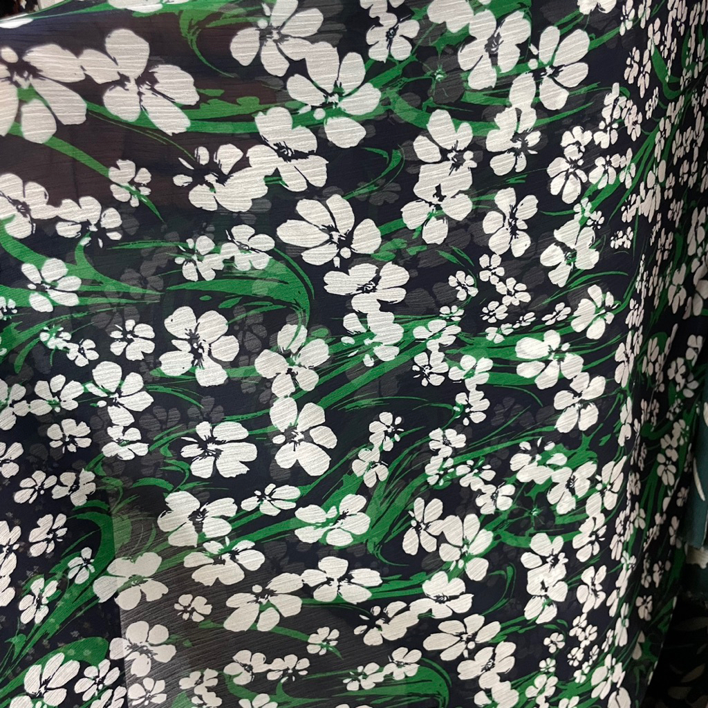 kain sifon ceruty premium motif lebar 150 cm bahan kain gamis kerudung hijab baju outer dll