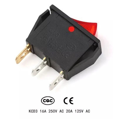KCD-3 ROCKER SWITCH GEPENG KARAOKE 3 PIN KCD3 MERAH LAMPU LED SAKLAR/TIPIS