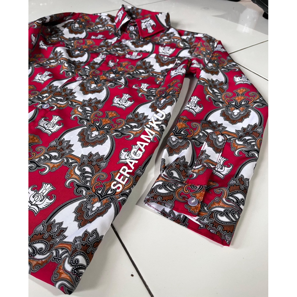 BATIK SD NEGERI/BATIK SD NASIONAL/BATIK SD MERAH LAKI LAKI-PEREMPUAN/Sriwedari Merah