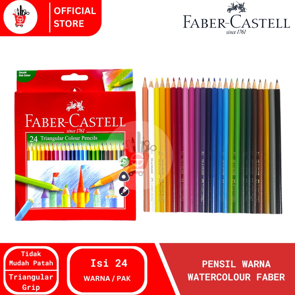 

KODE W92C Color Pencil Pensil Warna FaberCastell Triangular 24 Warna 115855 1 PCS